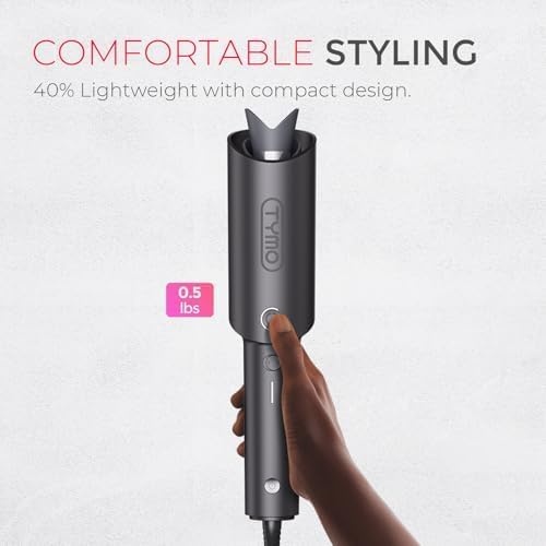 image:imageTYMO Automatic Rotating Curling Iron TYMO CURLPRO Beach Waves Hair CurlerMetallic Gray