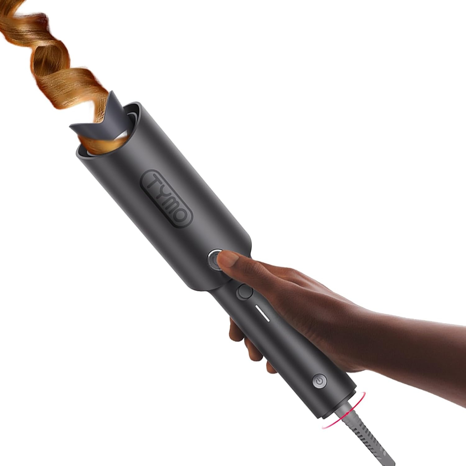 image:imageTYMO Automatic Rotating Curling Iron TYMO CURLPRO Beach Waves Hair CurlerMetallic Gray