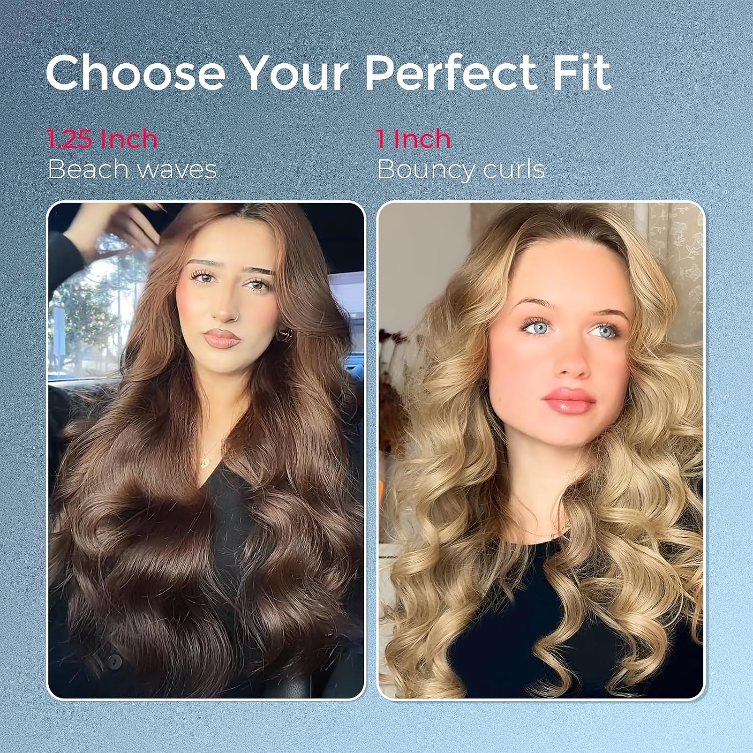 image:imageTYMO Automatic Rotating Curling Iron TYMO CURLPRO Beach Waves Hair CurlerMetallic Gray