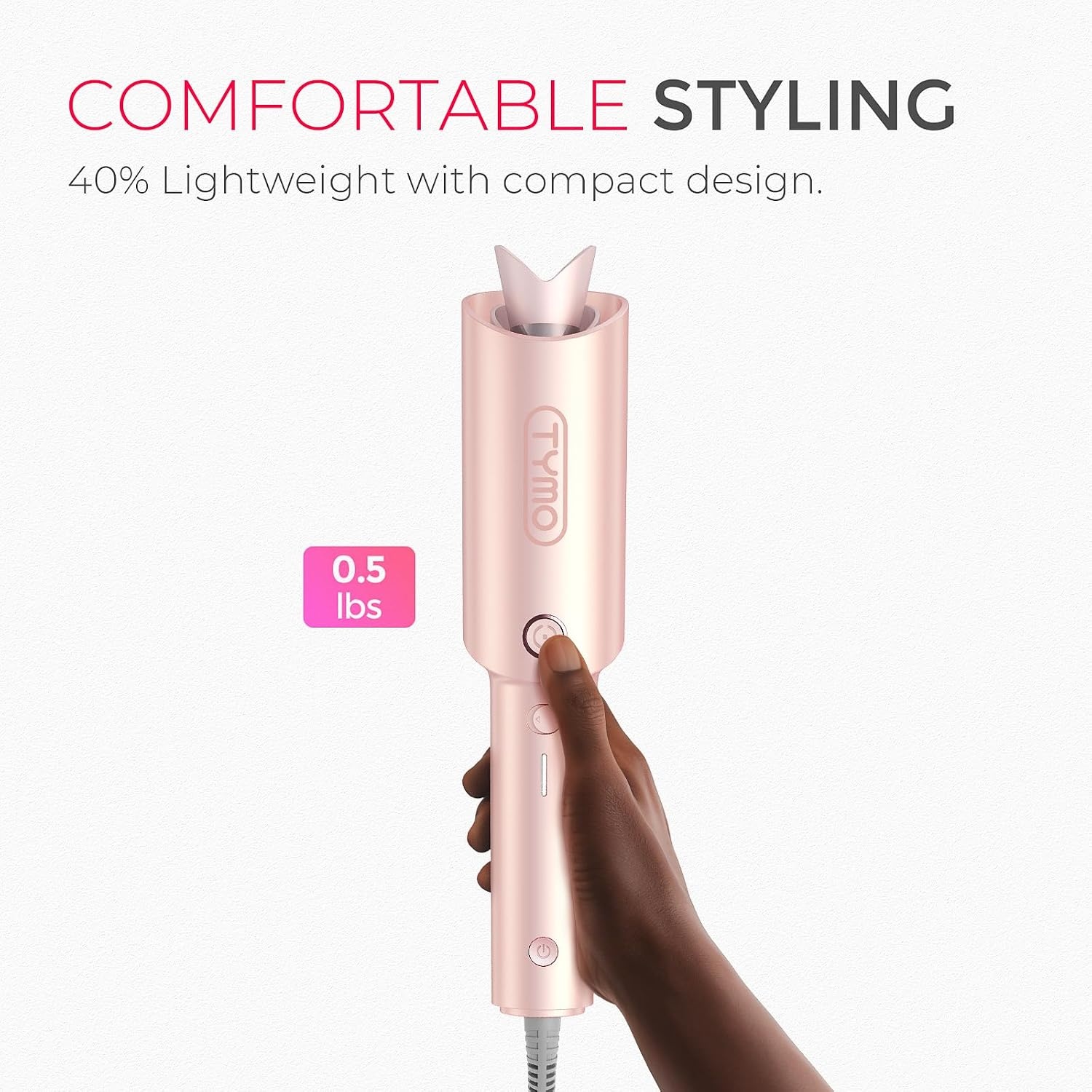 image:imageTYMO Automatic Rotating Curling Iron TYMO CURLPRO Beach Waves Hair CurlerRose Gold