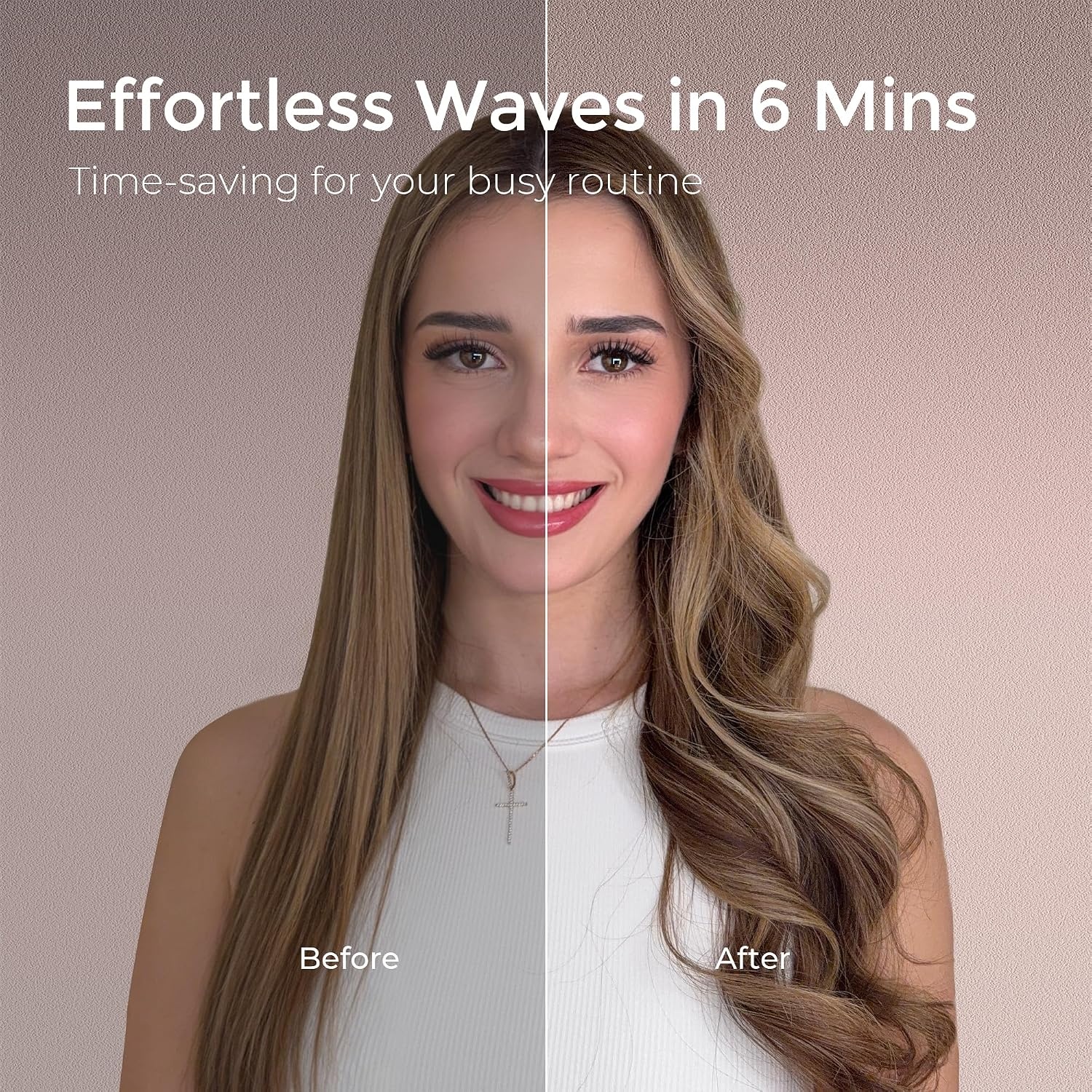 image:imageTYMO CurlPro Plus Automatic Rotating Curling Iron Upgraded Long Barrel Curling Wand for Beach Waves amp Long Hair Ceramic Hair Curler for Women AntiScald 600M Ionic Dual Voltage Gold 1 InchGold