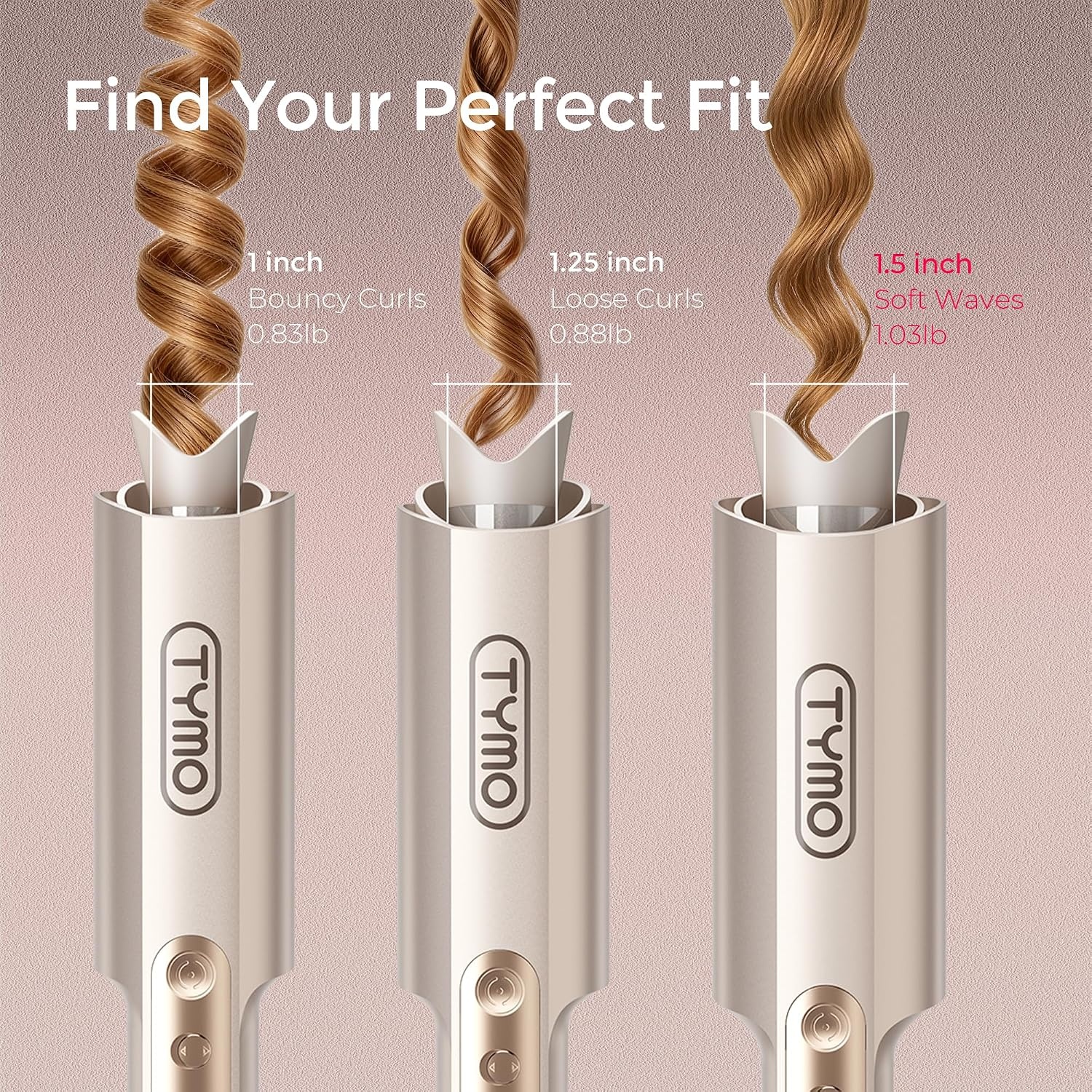 image:imageTYMO CurlPro Plus Automatic Rotating Curling Iron Upgraded Long Barrel Curling Wand for Beach Waves amp Long Hair Ceramic Hair Curler for Women AntiScald 600M Ionic Dual Voltage Gold 1 InchGold