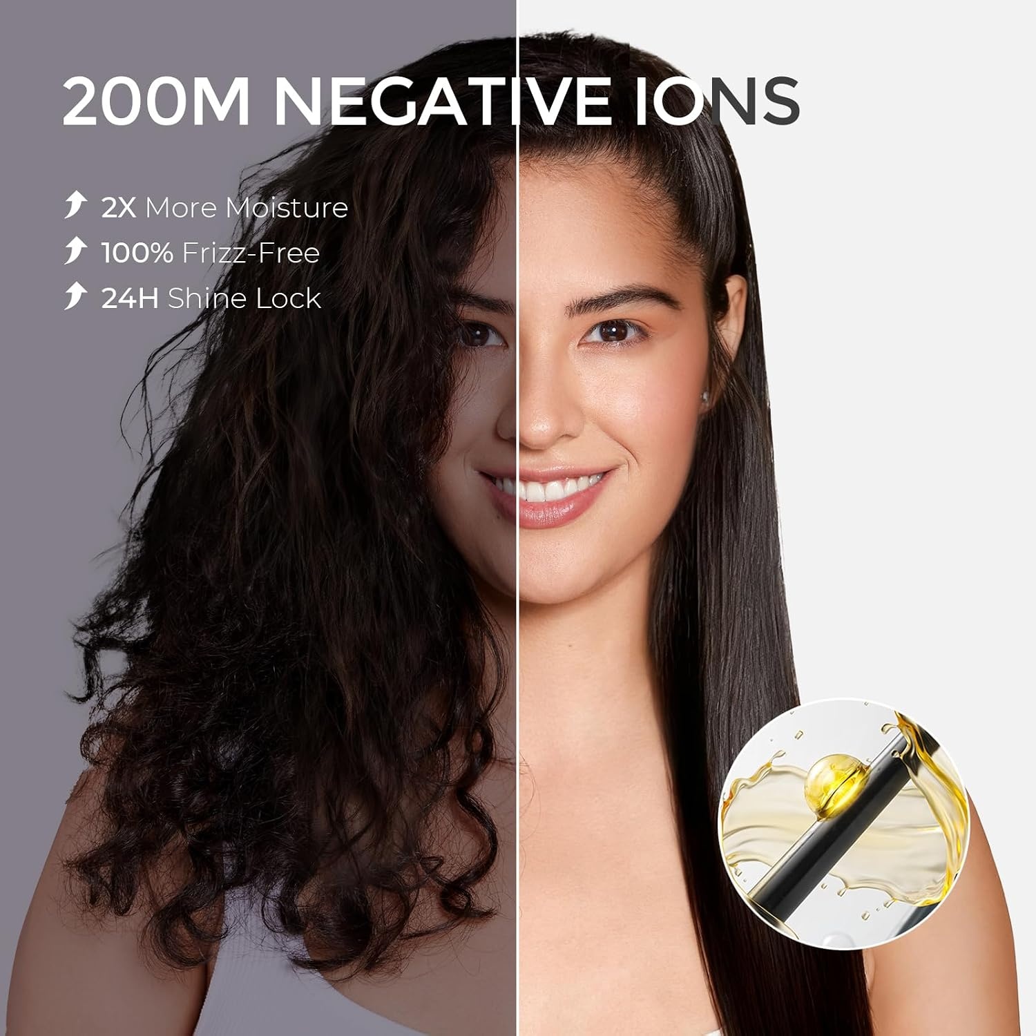 image:imageTYMO Flat Iron Hair Straightener Brush 2 in 1 200M Ions Ceramic Hot CombGold