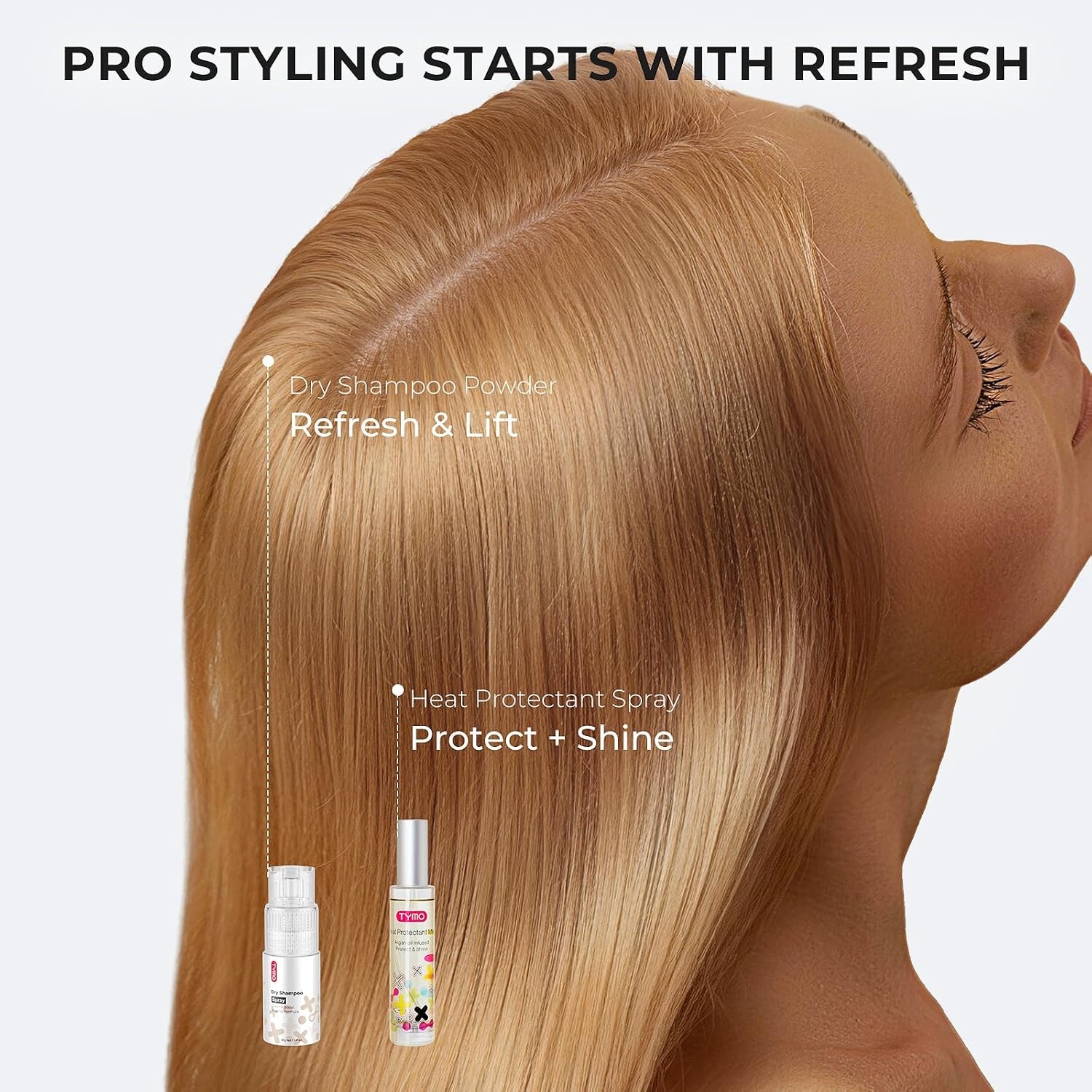 image:imageTYMO Heat Protection Spray for Hair with Argan Oil169 Fl Oz Pack of 1