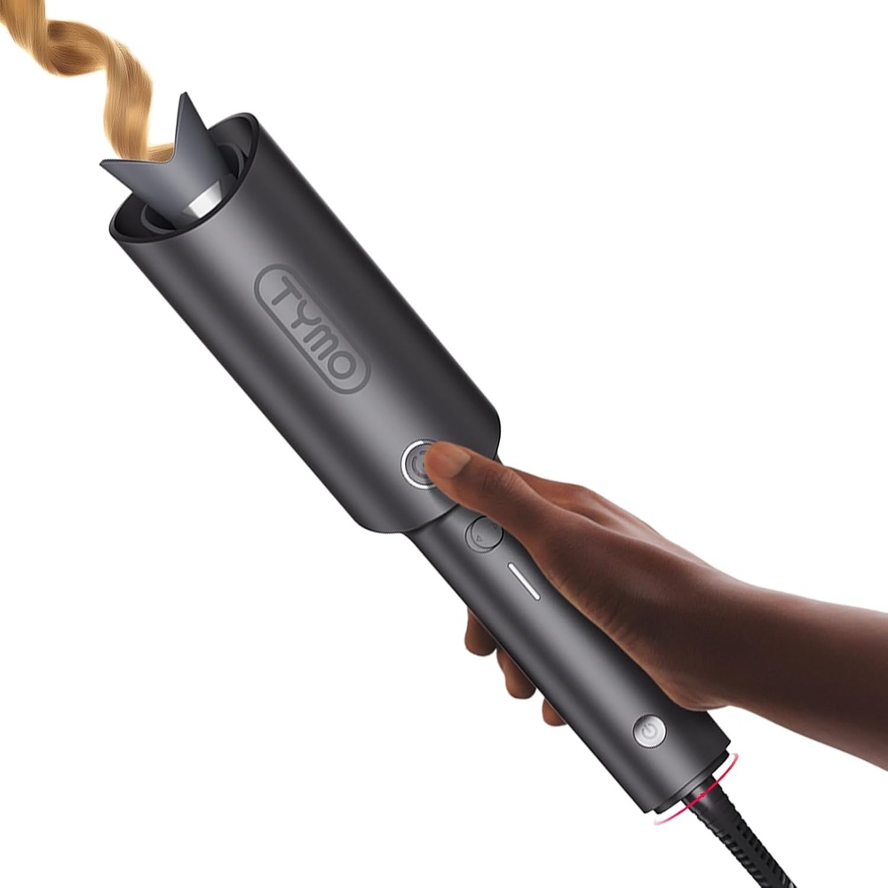 image:imageTYMO Automatic Rotating Curling Iron TYMO CURLPRO Beach Waves Hair CurlerMetallic Gray