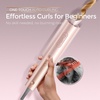 TYMO CurlPro Plus Automatic Rotating Curling Iron – Upgraded Long Barrel Curling Wand for Beach Waves & Long Hair, Ceramic Hair Curler for Women, Anti-Scald, 600M Ionic, Dual Voltage, Gold, 1 Inch(Gold Blush)