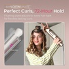 TYMO CurlPro Plus Automatic Rotating Curling Iron – Upgraded Long Barrel Curling Wand for Beach Waves & Long Hair, Ceramic Hair Curler for Women, Anti-Scald, 600M Ionic, Dual Voltage, Gold, 1 Inch(Gold)