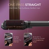 TYMO Flat Iron Hair Straightener Brush 2 in 1, 200M Ions Ceramic Hot Comb(Black)