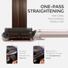 TYMO Flat Iron Hair Straightener Brush 2 in 1, 200M Ions Ceramic Hot Comb(Gold)