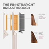 TYMO Flat Iron Hair Straightener Brush 2 in 1, 200M Ions Ceramic Hot Comb(Gold)