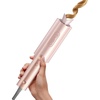 TYMO CurlPro Plus Automatic Rotating Curling Iron – Upgraded Long Barrel Curling Wand for Beach Waves & Long Hair, Ceramic Hair Curler for Women, Anti-Scald, 600M Ionic, Dual Voltage, Gold, 1 Inch(Gold Blush)